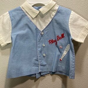 5 for $25 Vintage baby baseball top Duets by Little Crafts